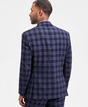Tayion Mens Classic fit Suit Jacket Blazer 40 R Blue Plaid