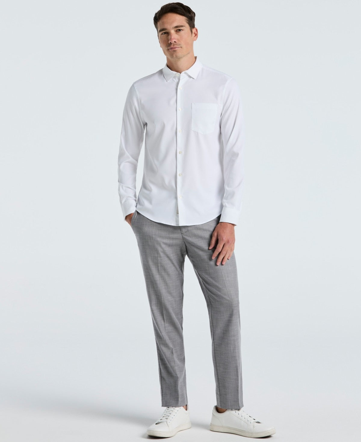 Perry Ellis Portfolio Mens Modern fit Dress Pants 40 / 30 Grey Solid