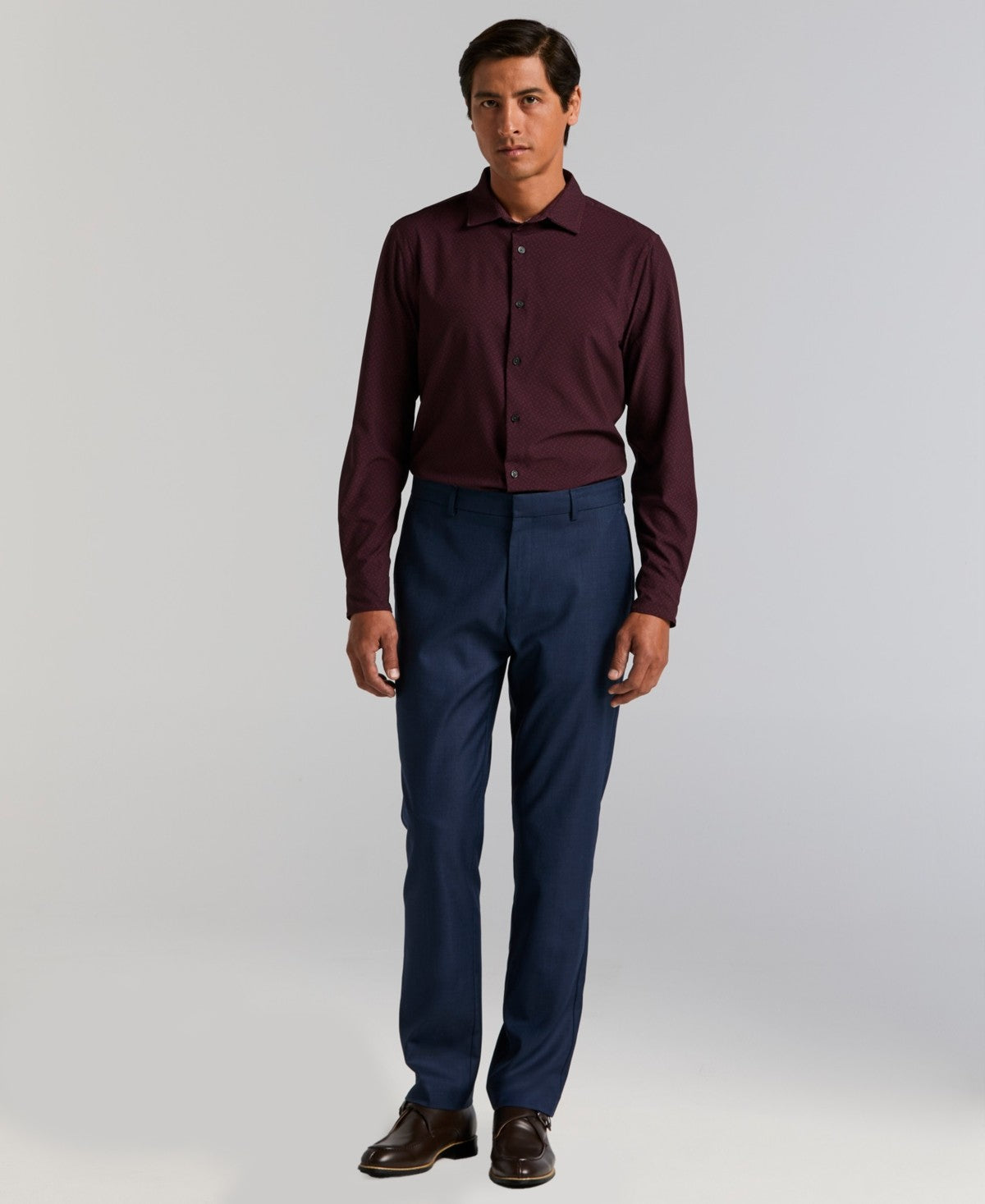 Perry Ellis Portfolio Mens Modern fit Dress Pants 30 / 30 Dark Blue Solid