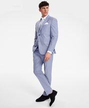 Tommy Hilfiger Mens Modern fit Cotton Suit Jacket Blazer 43 R Blue Solid