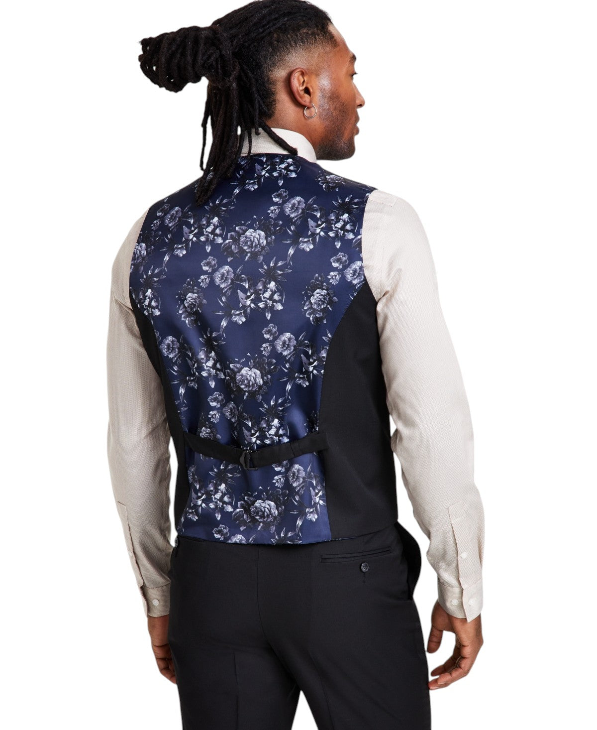 Tayion Mens Classic fit Double Breasted Button-Up Suit Vest XL Black Solid