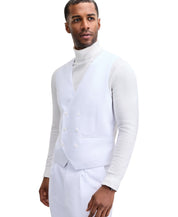 Tayion Mens Classic fit Button-Up Suit Vest XL White Solid double breasted