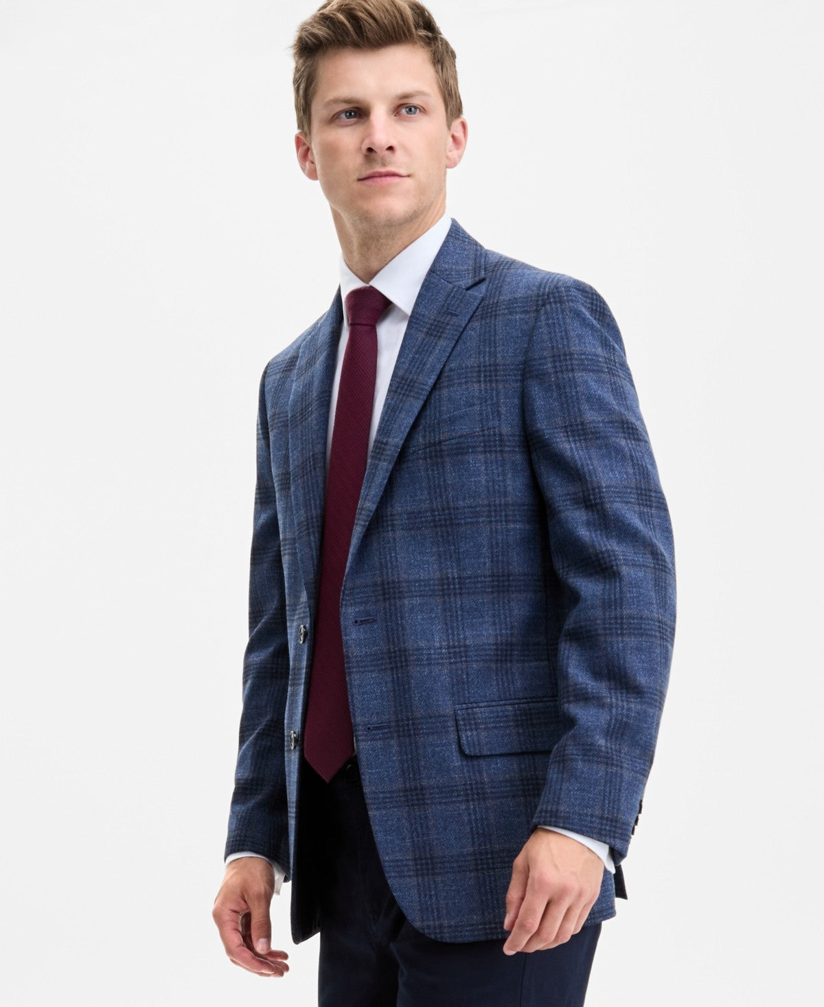 Tommy Hilfiger Mens Modern fit Sport Coat Blazer 46 S Blue Check