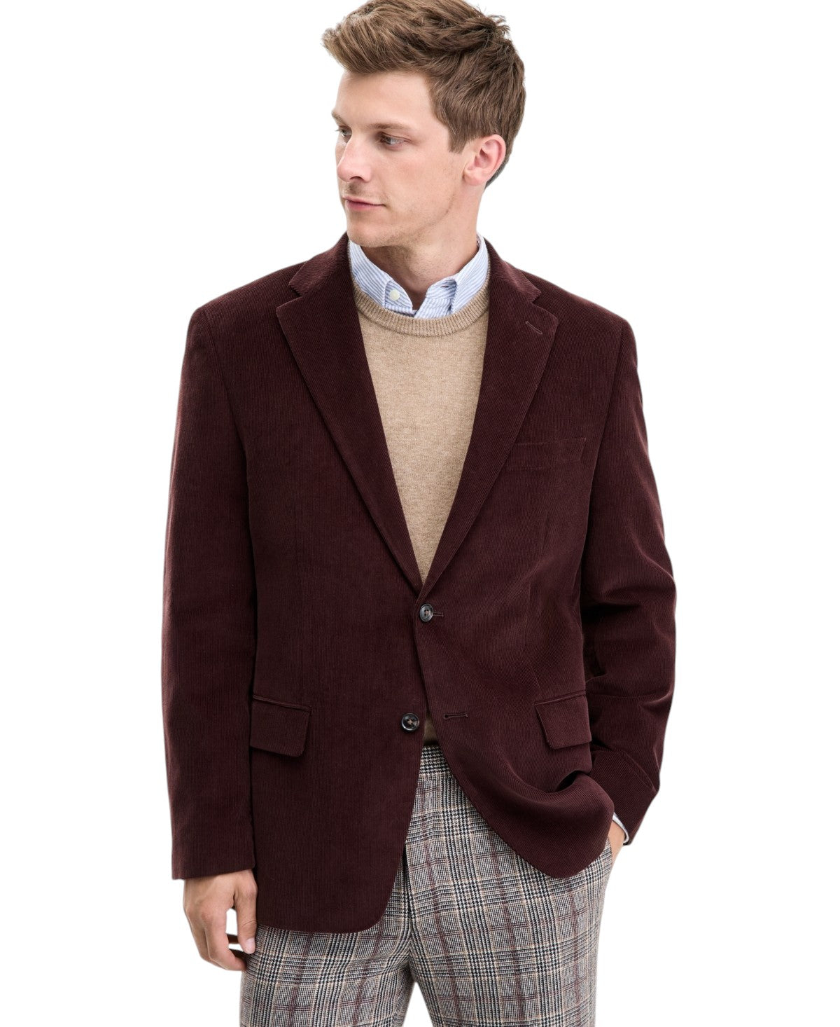 Tommy Hilfiger Mens Modern fit Cotton Corduroy Sport Coat Blazer 36 R Brown