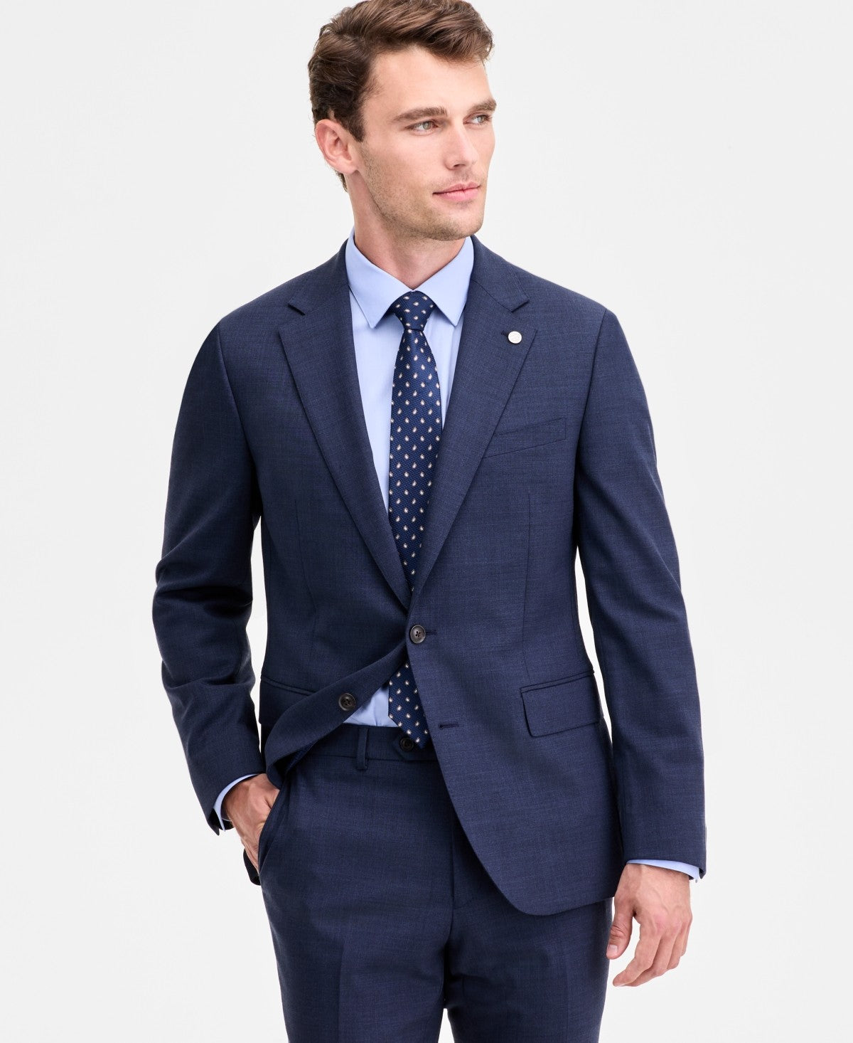 Ted Baker Mens Modern fit Wool Suit Jacket Blazer 36 S Navy Solid