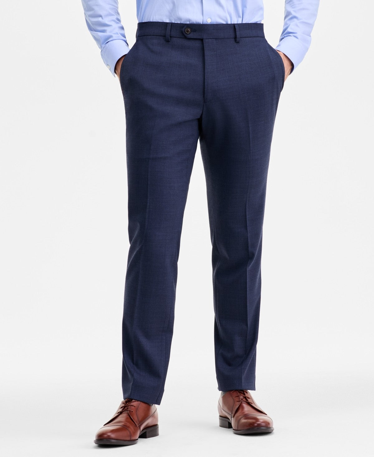 Ted Baker Mens Modern fit Wool Dress Pants 32 / 34 Navy  Blue Solid