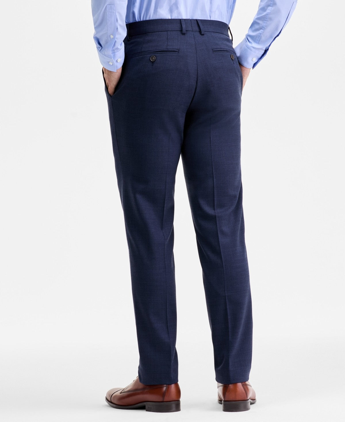 Ted Baker Mens Modern fit Wool Dress Pants 32 / 34 Navy  Blue Solid