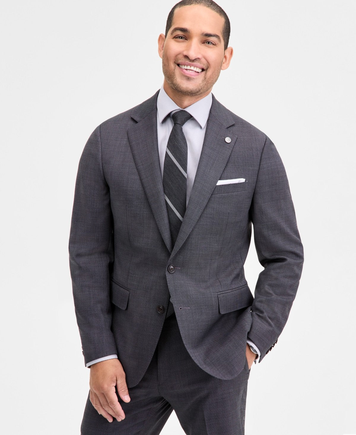 Ted Baker Mens Modern fit Wool Suit Jacket Blazer 36 R Gray Birdseye