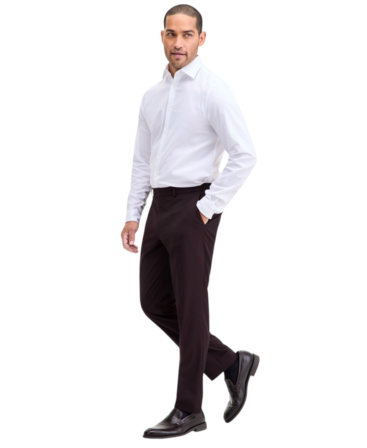 Ted Baker Mens Modern fit Dress Pants 36 / 34 Burgundy Red Solid Stretch