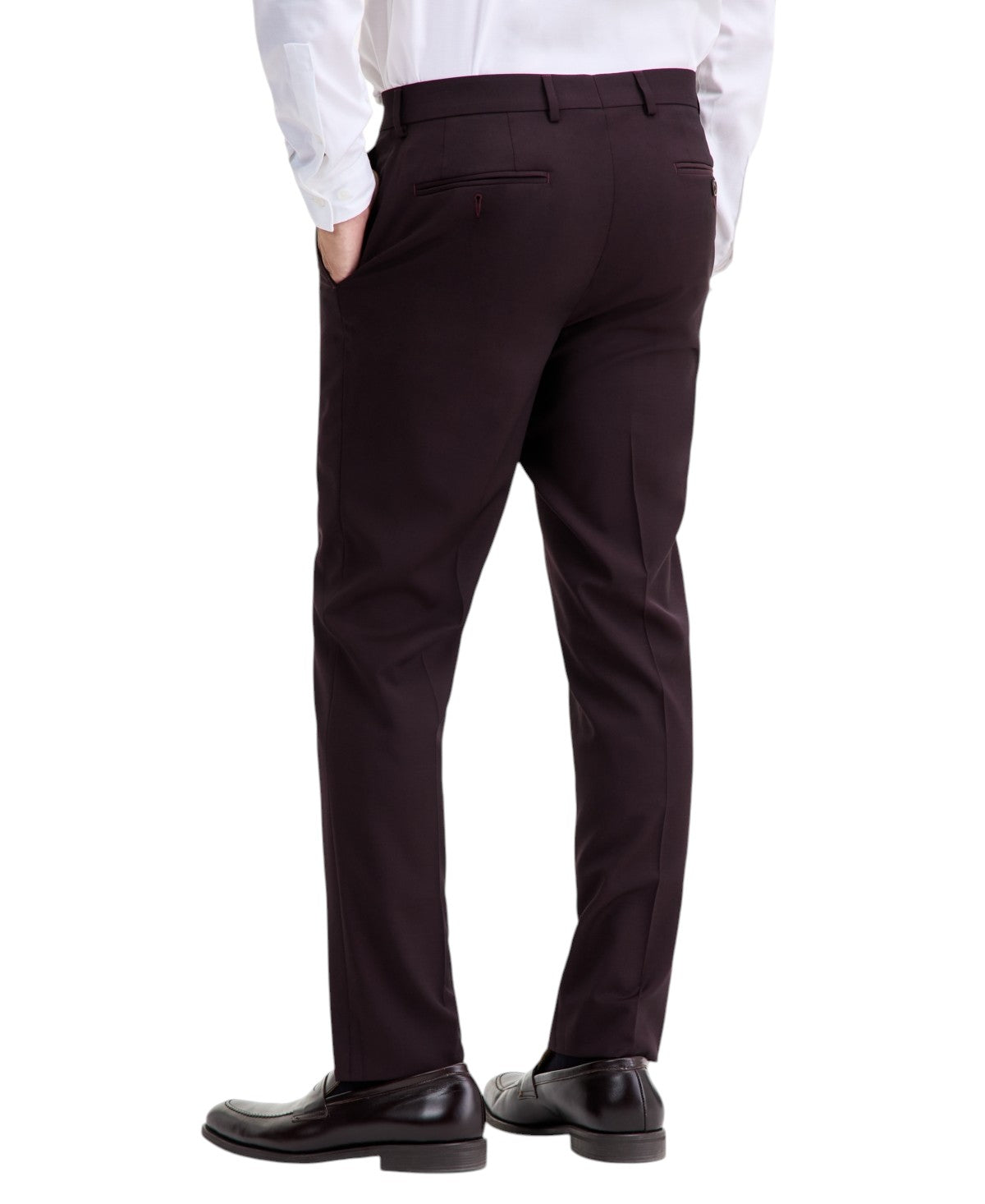 Ted Baker Mens Modern fit Dress Pants 36 / 34 Burgundy Red Solid Stretch