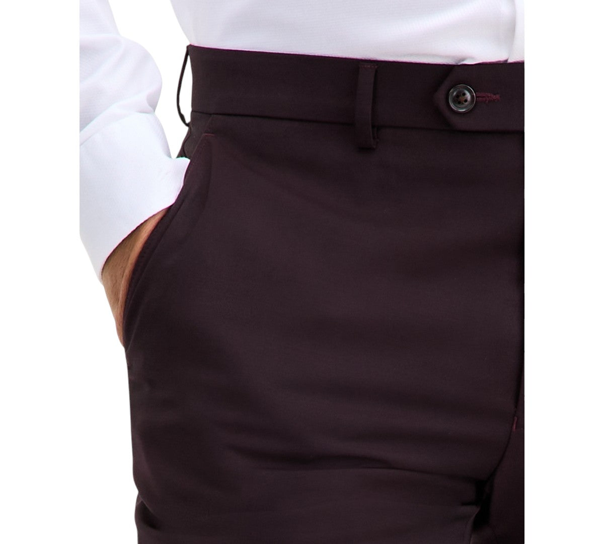 Ted Baker Mens Modern fit Dress Pants 36 / 34 Burgundy Red Solid Stretch