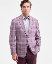 Michael Kors Mens Classic fit Sport Coat Blazer 54 R Purple Blue Plaid