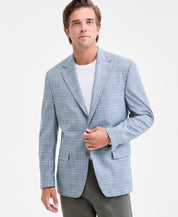 Michael Kors Mens Classic fit Sport Coat Blazer 38 R Seafoam Green Windowpane