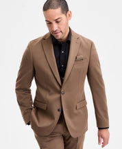 Bar Iii Mens Slim fit Suit Jacket Blazer 38 L Brown Solid
