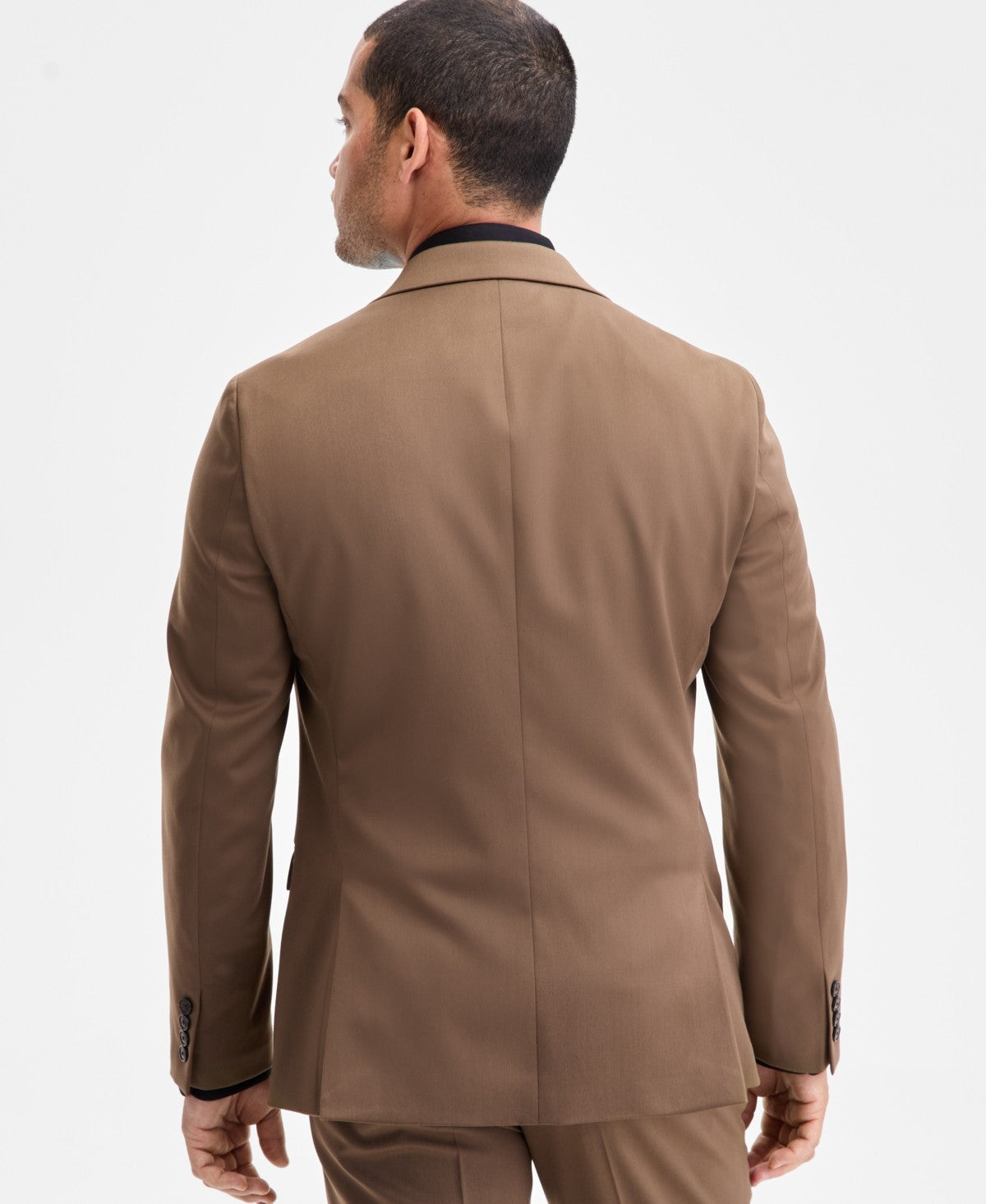 Bar Iii Mens Slim fit Suit Jacket Blazer 38 L Brown Solid