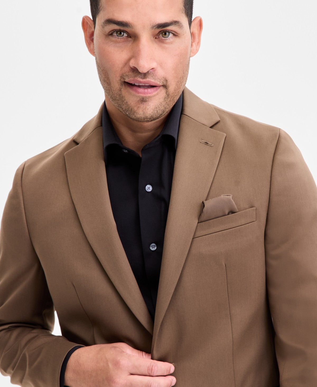 Bar Iii Mens Slim fit Suit Jacket Blazer 38 L Brown Solid