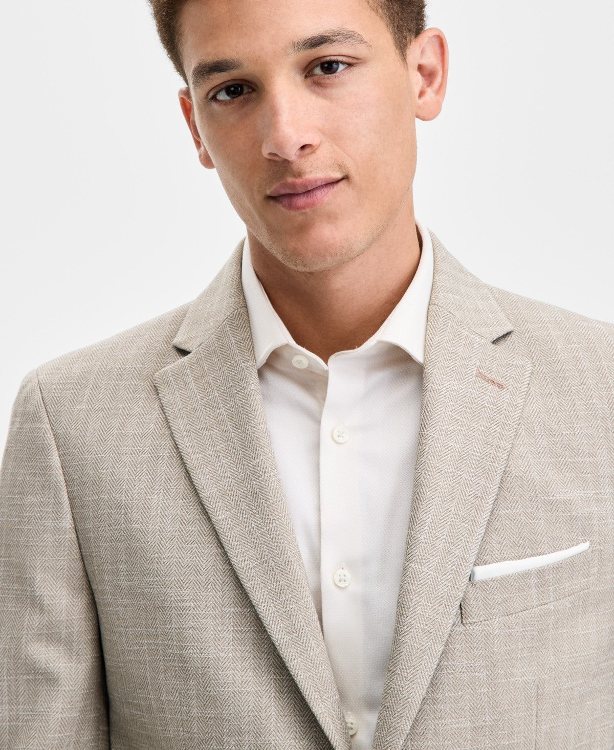 Tommy Hilfiger Mens Modern fit Sport Coat Blazer 48 R Tan Herringbone