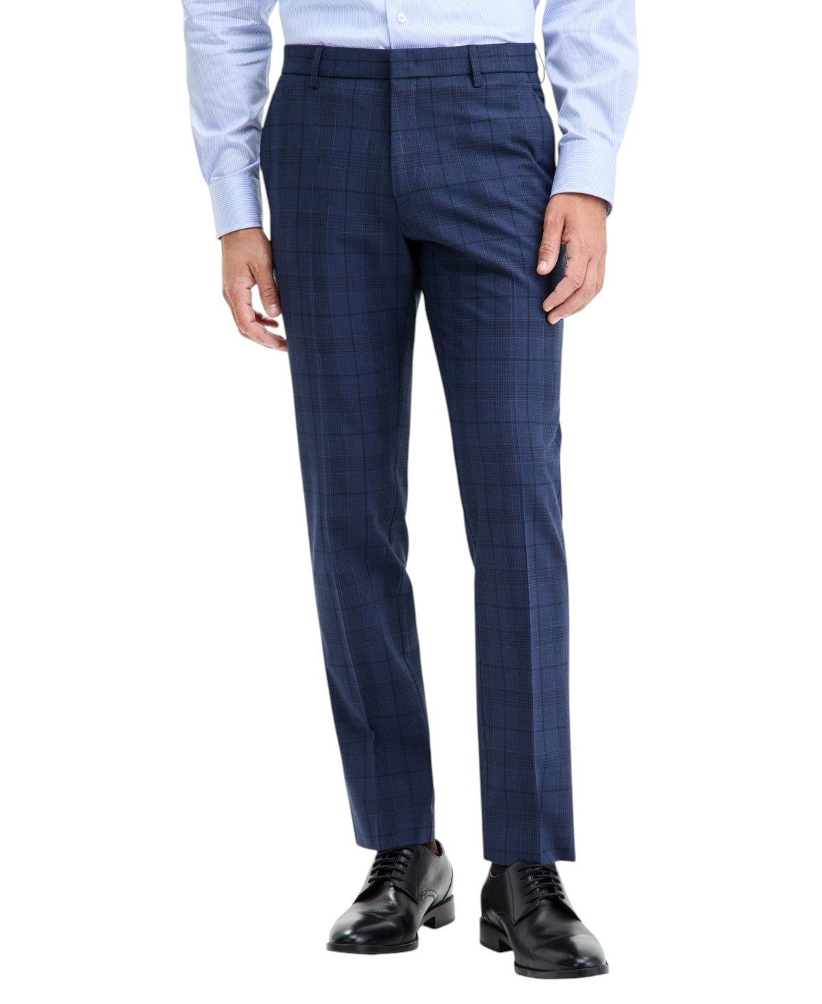 Tommy Hilfiger Mens Modern fit Dress Pants 40 / 32 Navy Blue Plaid Stretch