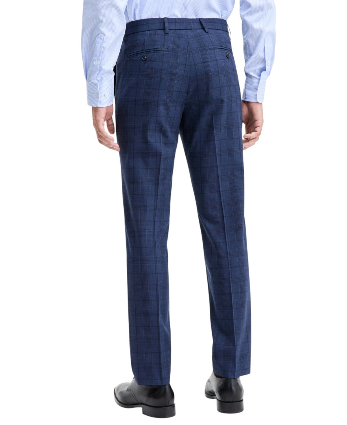 Tommy Hilfiger Mens Modern fit Dress Pants 40 / 32 Navy Blue Plaid Stretch