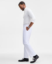 Tayion Mens Classic fit Dress Pants 38 / 32 White Solid