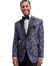 Tayion Mens Classic fit Sport Coat Blazer 42 L Purple Floral