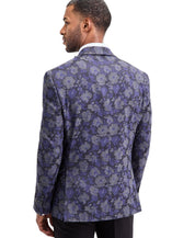 Tayion Mens Classic fit Sport Coat Blazer 42 L Purple Floral