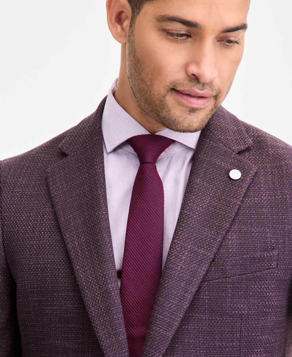 Ted Baker Mens Modern fit Wool Sport Coat Blazer 36 R Berry Red Birdseye
