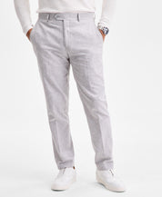 Bar Iii Mens Slim fit Linen Cotton Dress Pants 30 / 30 Grey Solid