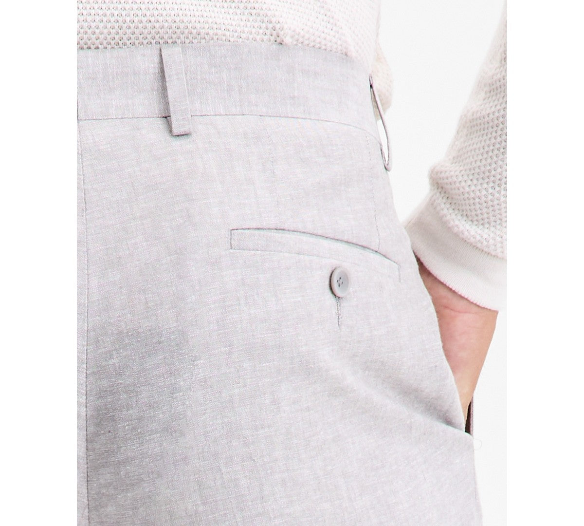 Bar Iii Mens Slim fit Linen Cotton Dress Pants 30 / 30 Grey Solid