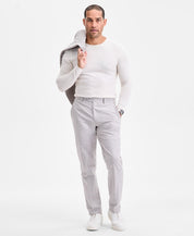 Bar III Mens Slim fit  Linen Cotton Dress Pants 33 / 30 Gray Solid