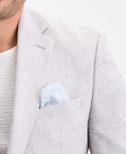 Bar Iii Mens Slim fit Linen Cotton Suit Jacket Blazer 44 R Light Gray Solid