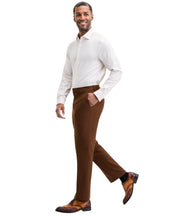 Tayion Mens Classic fit Dress Pants 34 / 32 Brown Solid