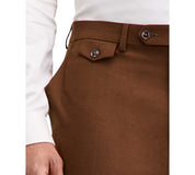 Tayion Mens Classic fit Dress Pants 34 / 32 Brown Solid