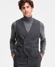 Tayion Mens Classic fit Suit Vest Small Black Houndstooth