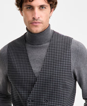 Tayion Mens Classic fit Suit Vest Small Black Houndstooth