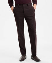 Hugo Boss Mens Modern fit Wool Dress Pants 33 / 32 Burgundy Red Plaid
