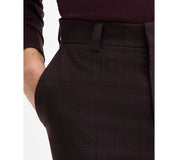 Hugo Boss Mens Modern fit Wool Dress Pants 33 / 32 Burgundy Red Plaid