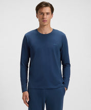 Hugo Boss Mens Long Sleeve Crewneck T-Shirt Dark Blue Small
