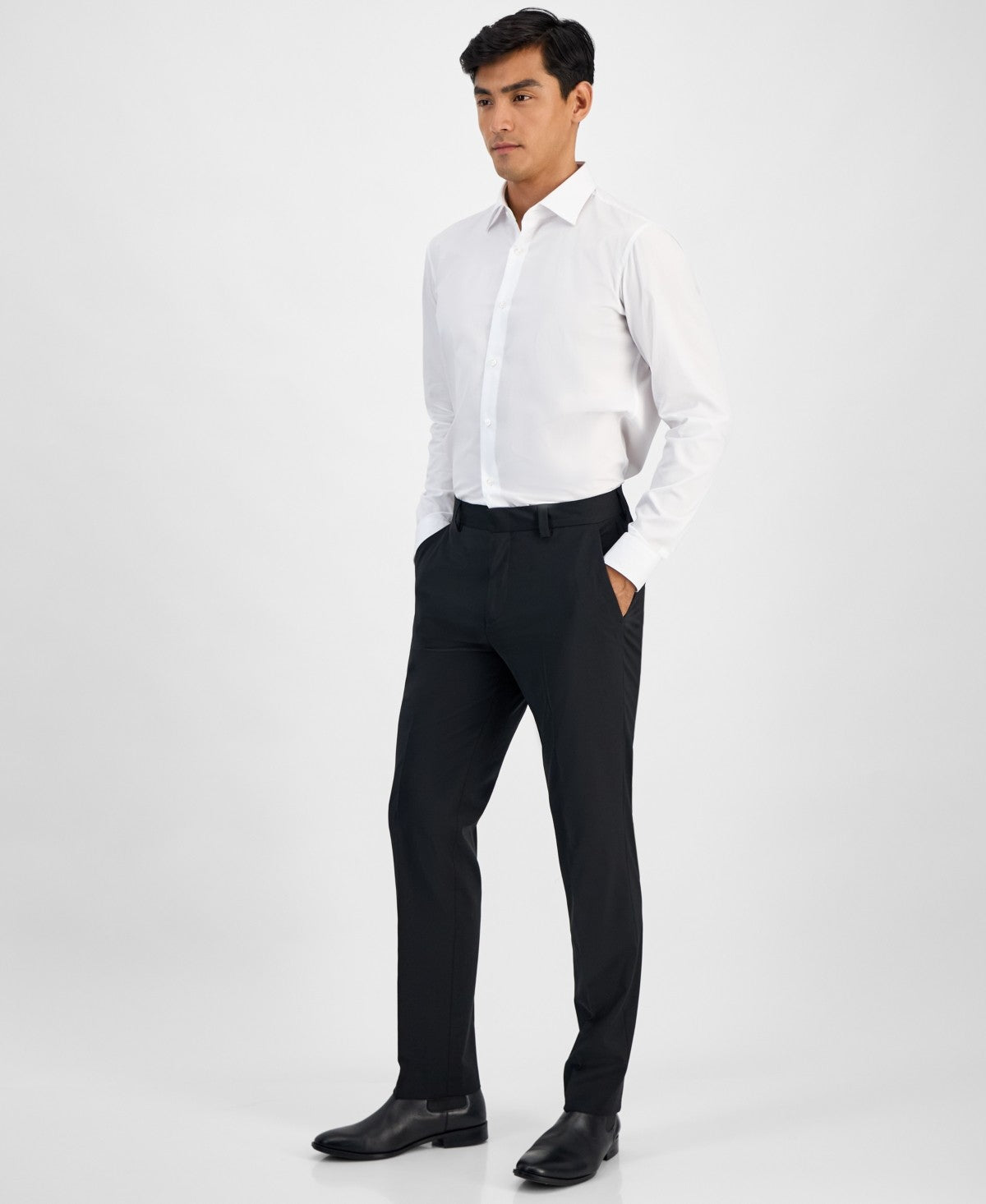 Hugo Boss Mens Modern fit Dress Pants 40 / 32 Black Solid Stretch