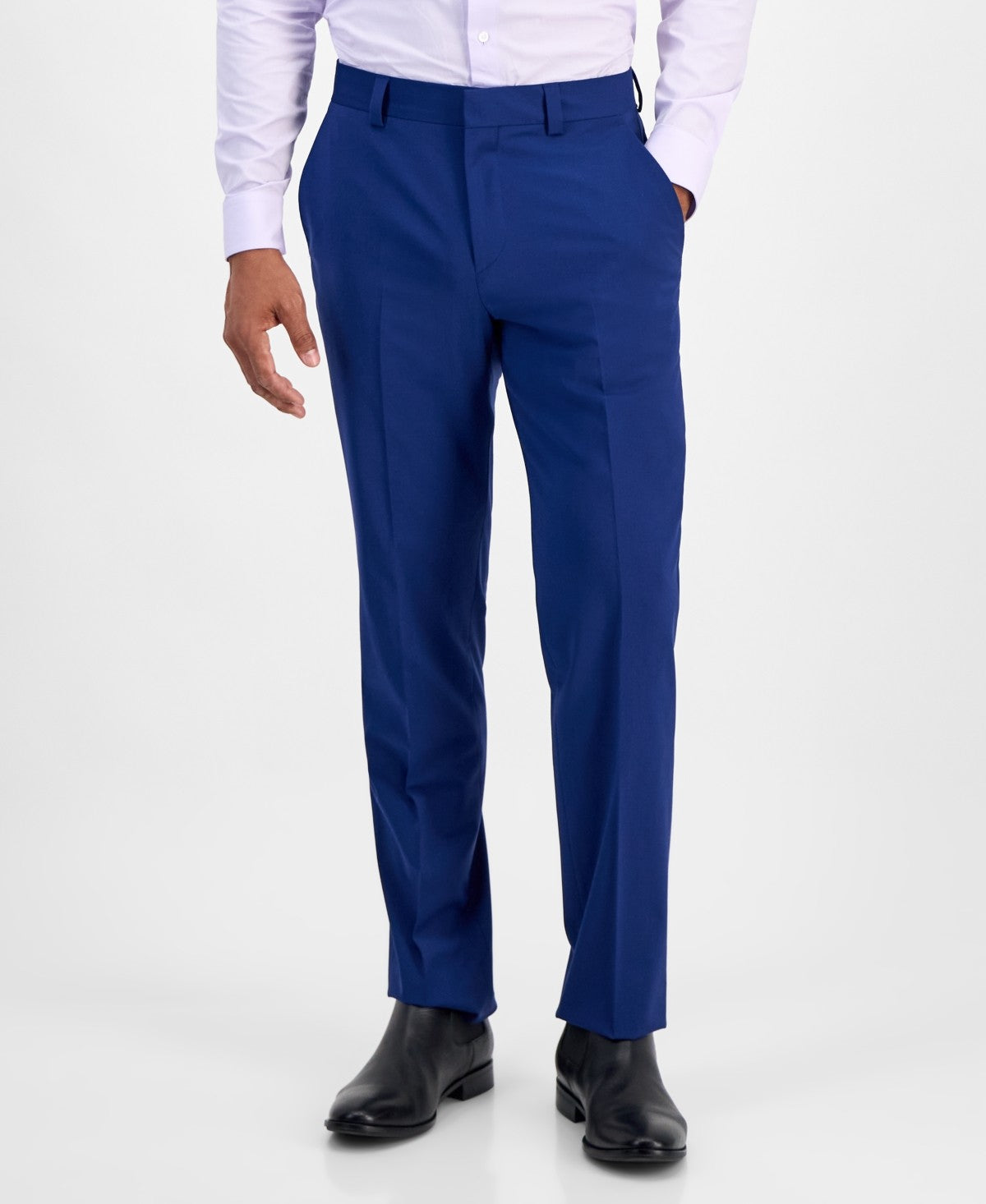 Hugo Boss Mens Modern fit Wool Dress Pants 40 / 30 Blue Solid