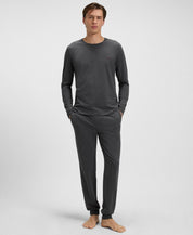 Hugo Boss Mens Long Sleeve Crewneck T-Shirt Dark Gray Large