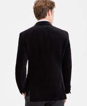 Hugo Boss Mens Slim fit Velvet Cotton Sport Coat Blazer 42 L Black Solid