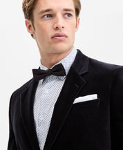 Hugo Boss Mens Slim fit Velvet Cotton Sport Coat Blazer 42 L Black Solid