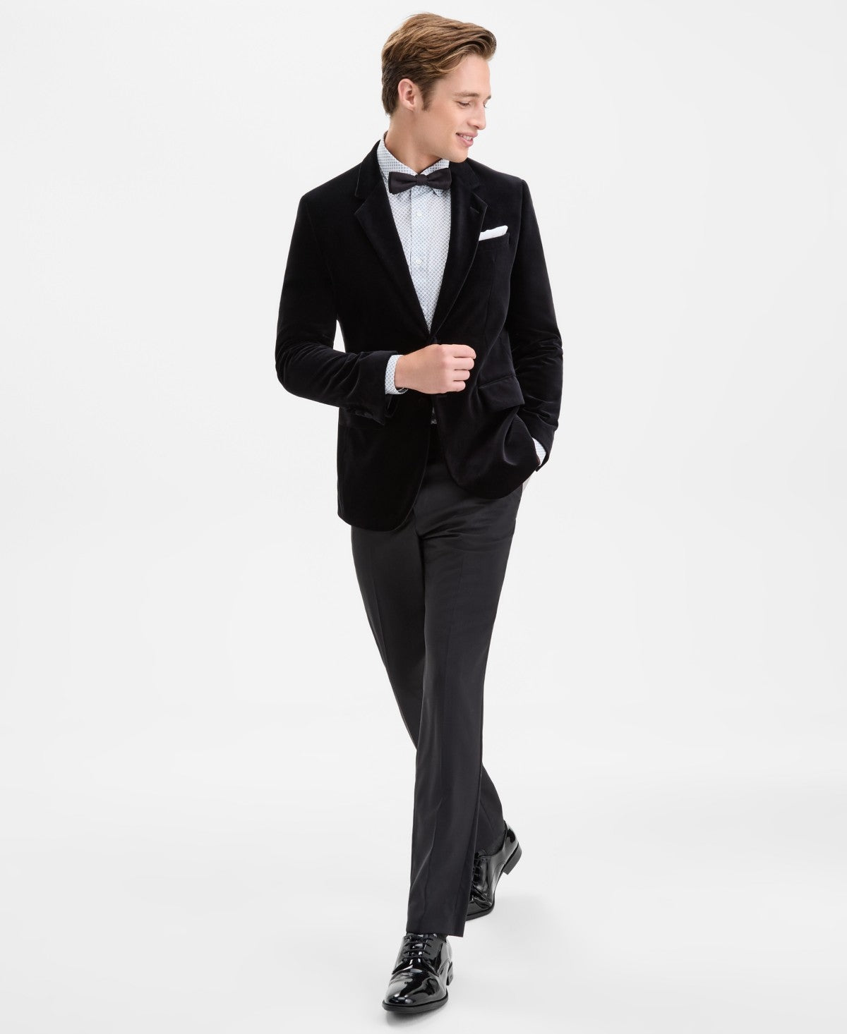 Hugo Boss Mens Slim fit Velvet Cotton Sport Coat Blazer 42 L Black Solid