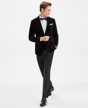 Hugo Boss Mens Slim fit Velvet Cotton Sport Coat Blazer 42 L Black Solid