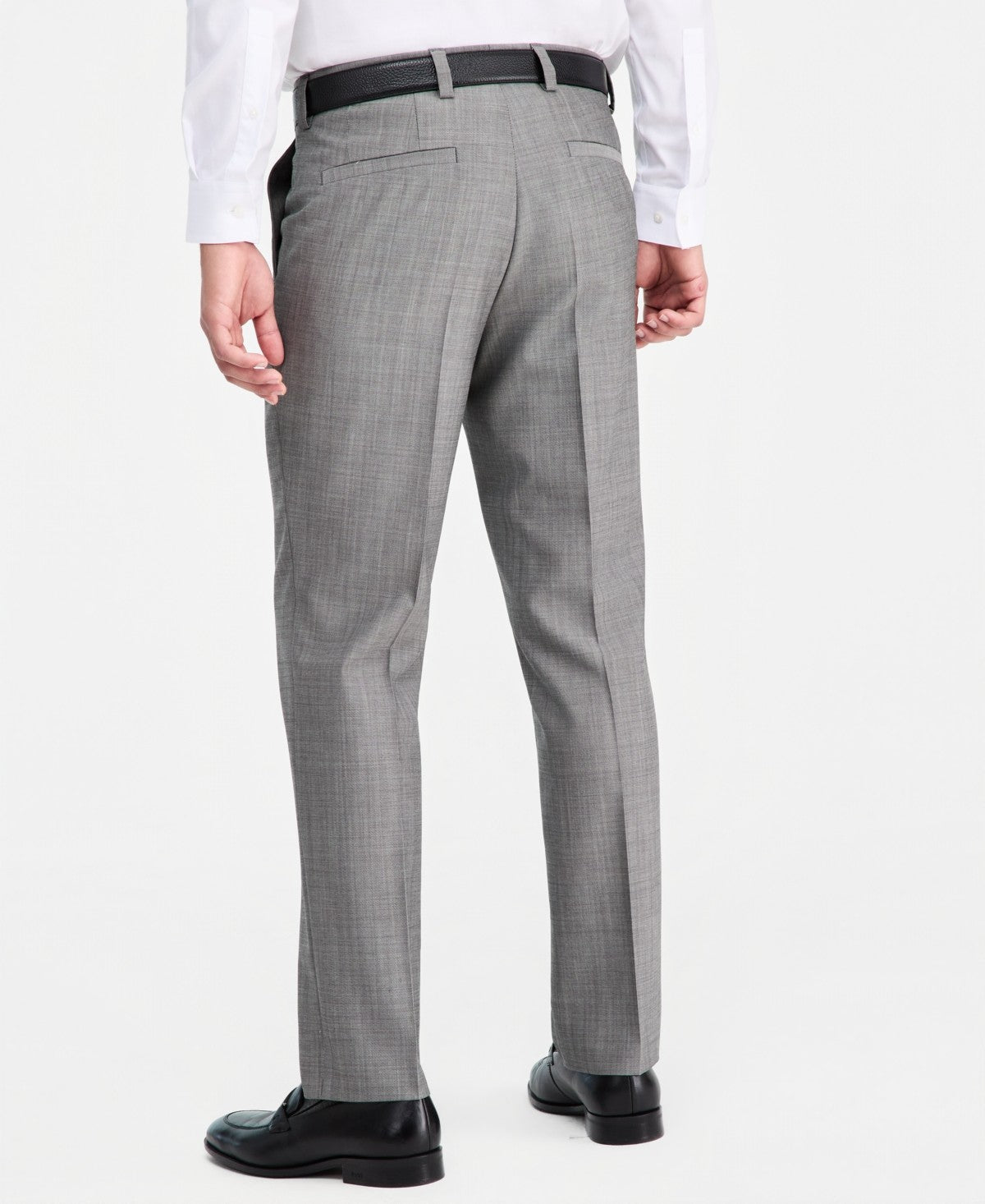 Hugo Boss Mens Modern fit Wool Dress Pants 34 / 34 Dark Gray Solid