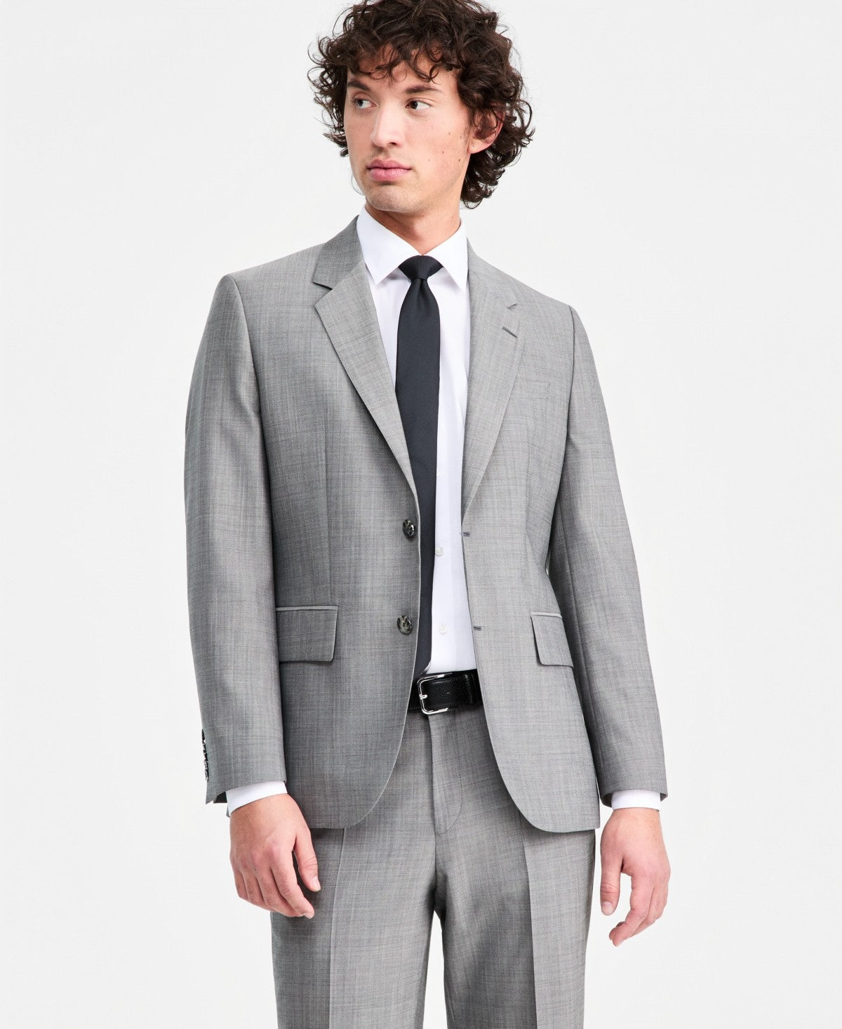 Hugo Boss Mens Modern fit Wool Suit Jacket Blazer 38 R Gray Solid