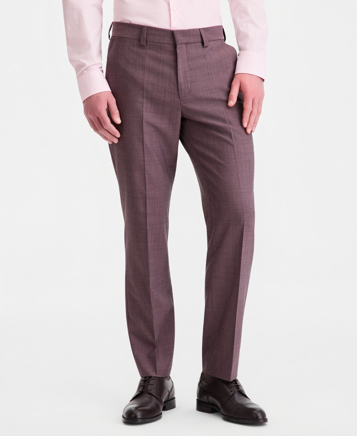 Hugo Boss Mens Modern fit Wool Dress Pants 33 / 32 Brown Solid