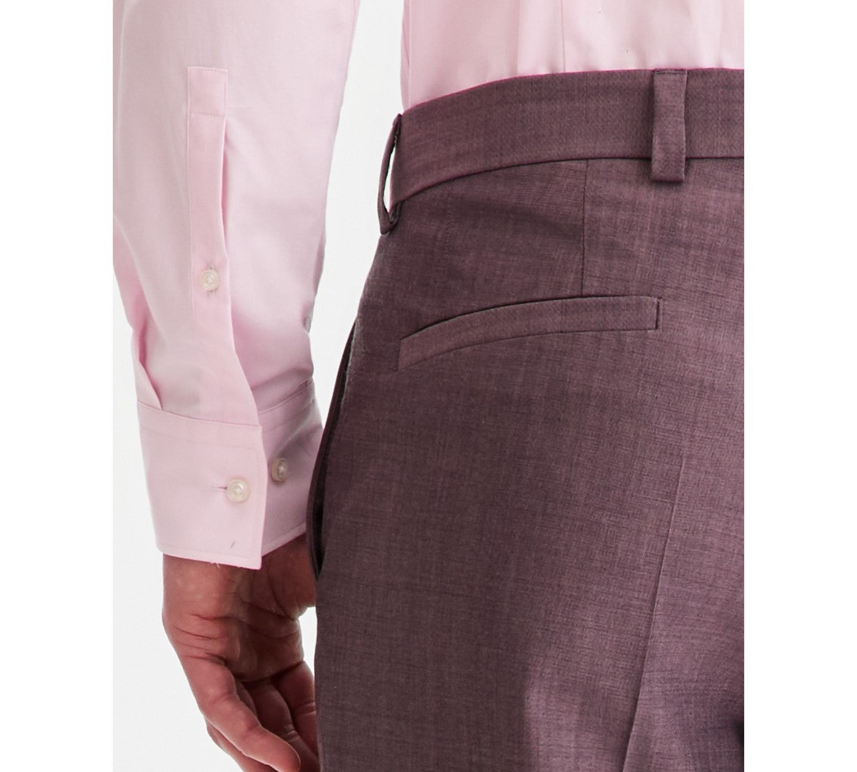 Hugo Boss Mens Modern fit Wool Dress Pants 33 / 32 Brown Solid
