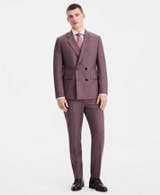 Hugo Boss Mens Modern fit Wool Double Breasted Suit Jacket Blazer 44 S Purple